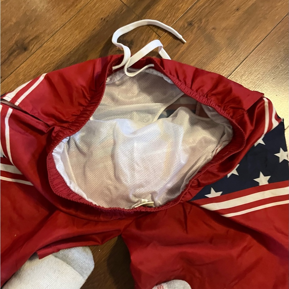 Red Men's Swim Trunks - Picture 4 of 5